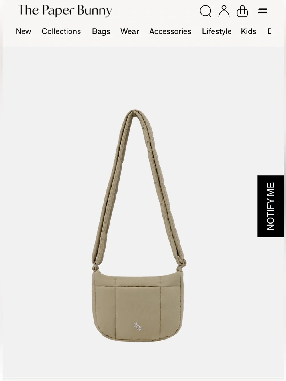 The Paper Bunny - Mini Puffer Swing Bag - Hazel